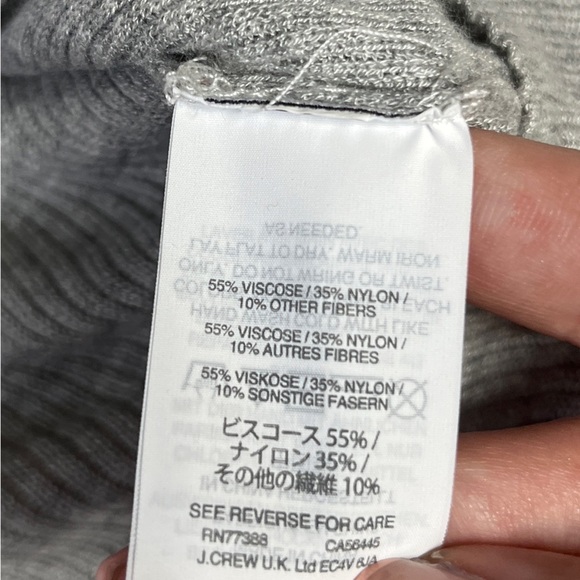 New Madewell Ruffle Shoulder Ribbed Knit Pullover Top Gray | Size L - Picture 11 of 13